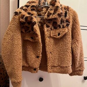 Leopard Print Tan Kids Jacket